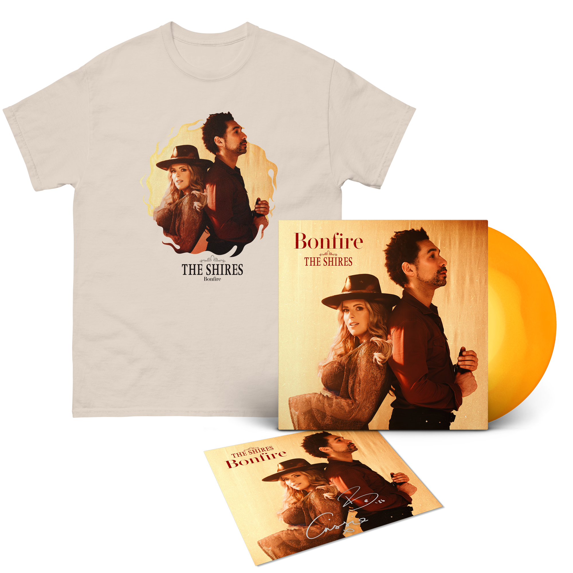 Bonfire: Sunset Vinyl LP, T-Shirt + Signed Art Card