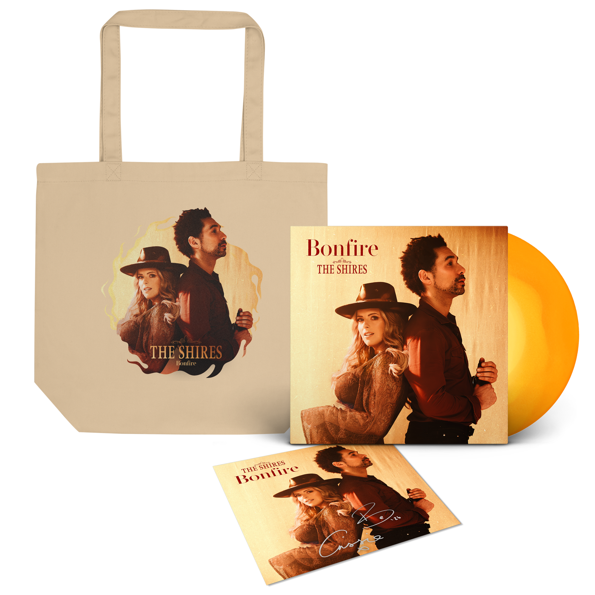 Bonfire: Sunset Vinyl LP, Tote Bag + Signed Art Card